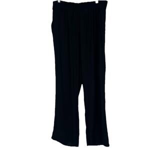 Universal Standard Black Pull On Pants Wide Leg High Waist Cuffed Sz S 14/16